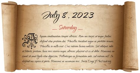 July 8, 2023 (Saturday) .